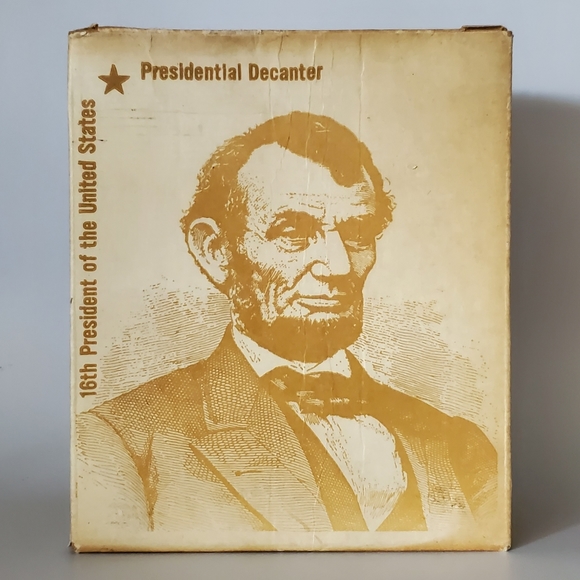 1970 NIB Decanter Abraham Lincoln Irredescent Carnival Glass Wheaton Nuline - Picture 13 of 15